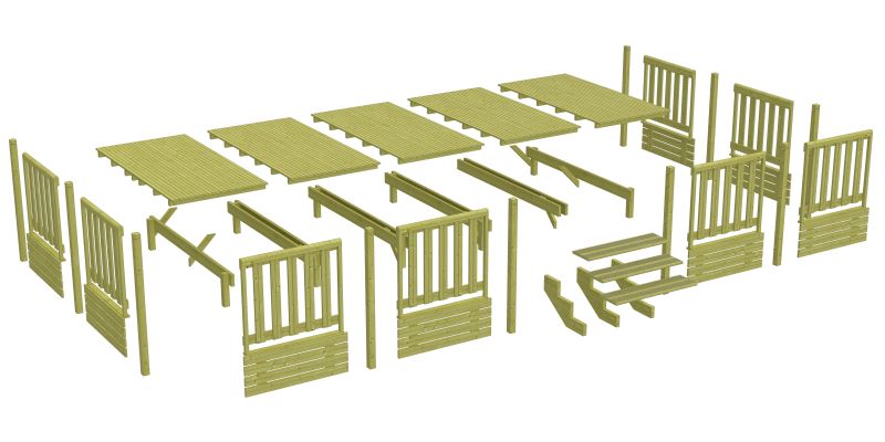 Kit Deckit prêt à poser, avec un focus sur l’assemblage des modules